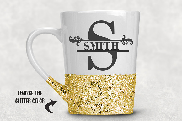 Tapered Glitter Latte Mug Mockup in Product Mockups - product preview 2