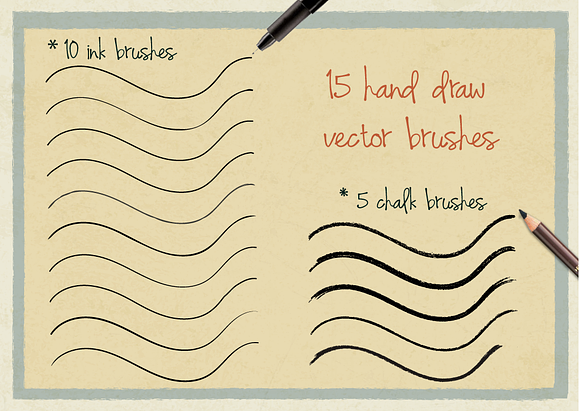 Ink and Chalk Vector Brushes in Photoshop Brushes - product preview 1