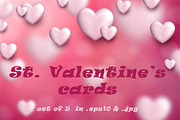 Pink Valentines cards with 3d hearts