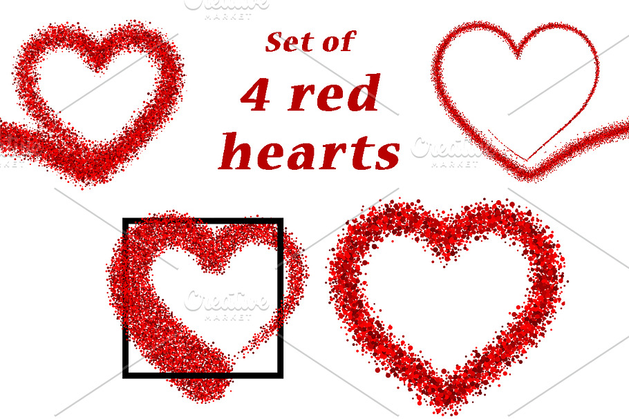 St.Valentine's cards with red hearts