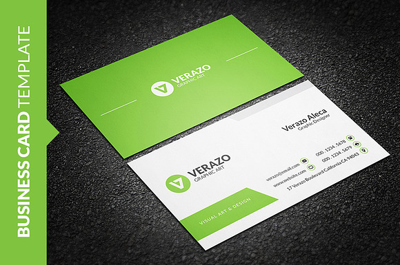 Clean & Fresh Business Card Template in Business Card Templates - product preview 1