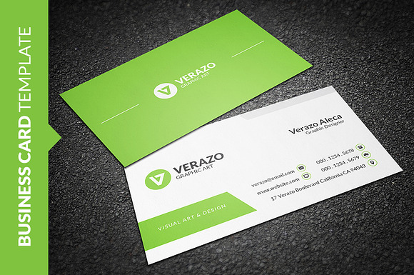 Clean & Fresh Business Card Template in Business Card Templates - product preview 2