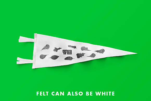 Felt Pennant Mockup in Product Mockups - product preview 3