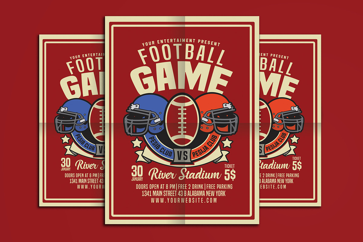 American Football Game Flyer in Flyer Templates - product preview 8
