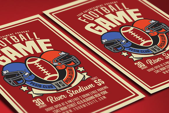 American Football Game Flyer in Flyer Templates - product preview 2