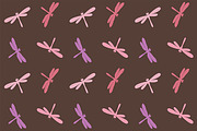 Dragonfly vector. Seamless pattern.