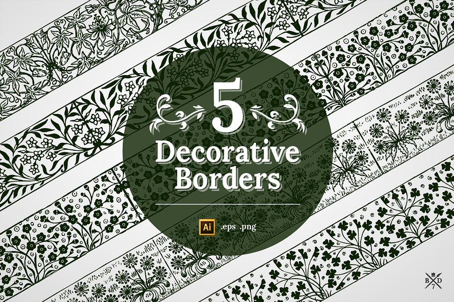 5 Decorative Borders in Patterns - product preview 8