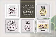 GRUNGE Social Media sale banner pack