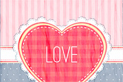 happy valentines day card. red heart on dark blue background
