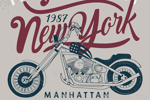 vintage motorcycle illustrations in Illustrations - product preview 1