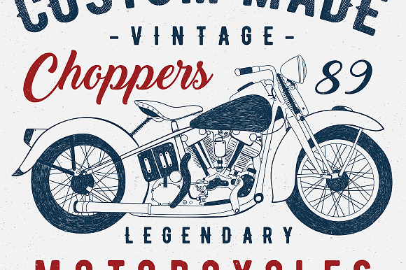 vintage motorcycle illustrations in Illustrations - product preview 4