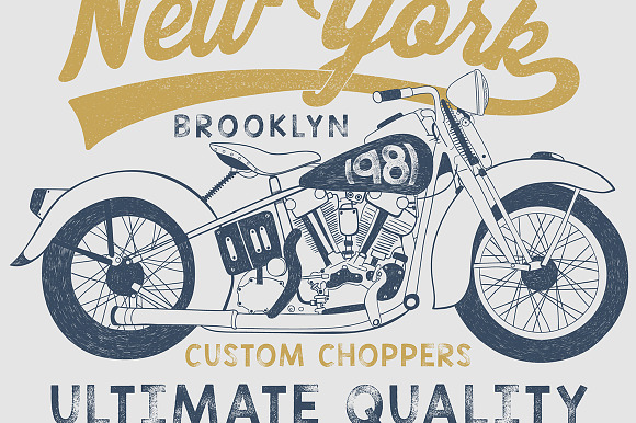 vintage motorcycle illustrations in Illustrations - product preview 5