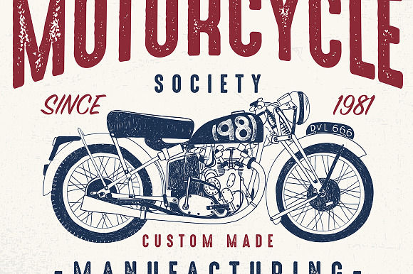vintage motorcycle illustrations in Illustrations - product preview 6