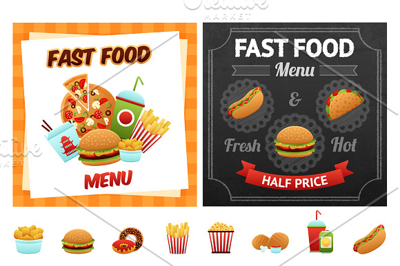 Fast Food Set in Illustrations - product preview 1