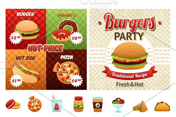 Fast Food Set in Illustrations - product preview 2