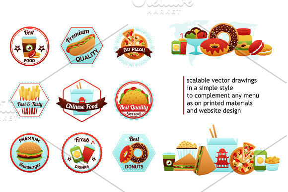 Fast Food Set in Illustrations - product preview 3