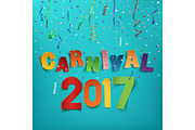 Colorful handmade typographic word carnival 2017.