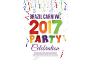 Brazil Carnival 2017 party poster template.