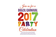 Brazil Carnival 2017 party poster.