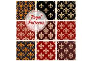 Royal floral pattern fleur-de-lis heraldic flowers