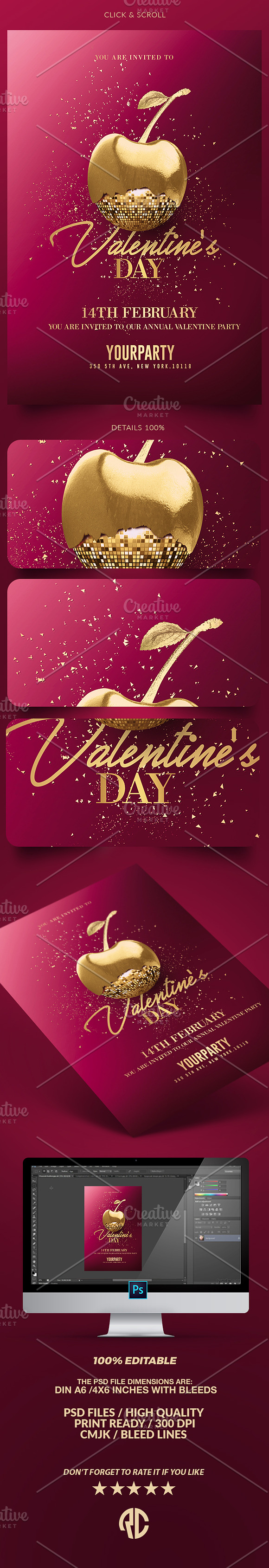 Valentine's Day - Classy Invitation in Flyer Templates - product preview 2