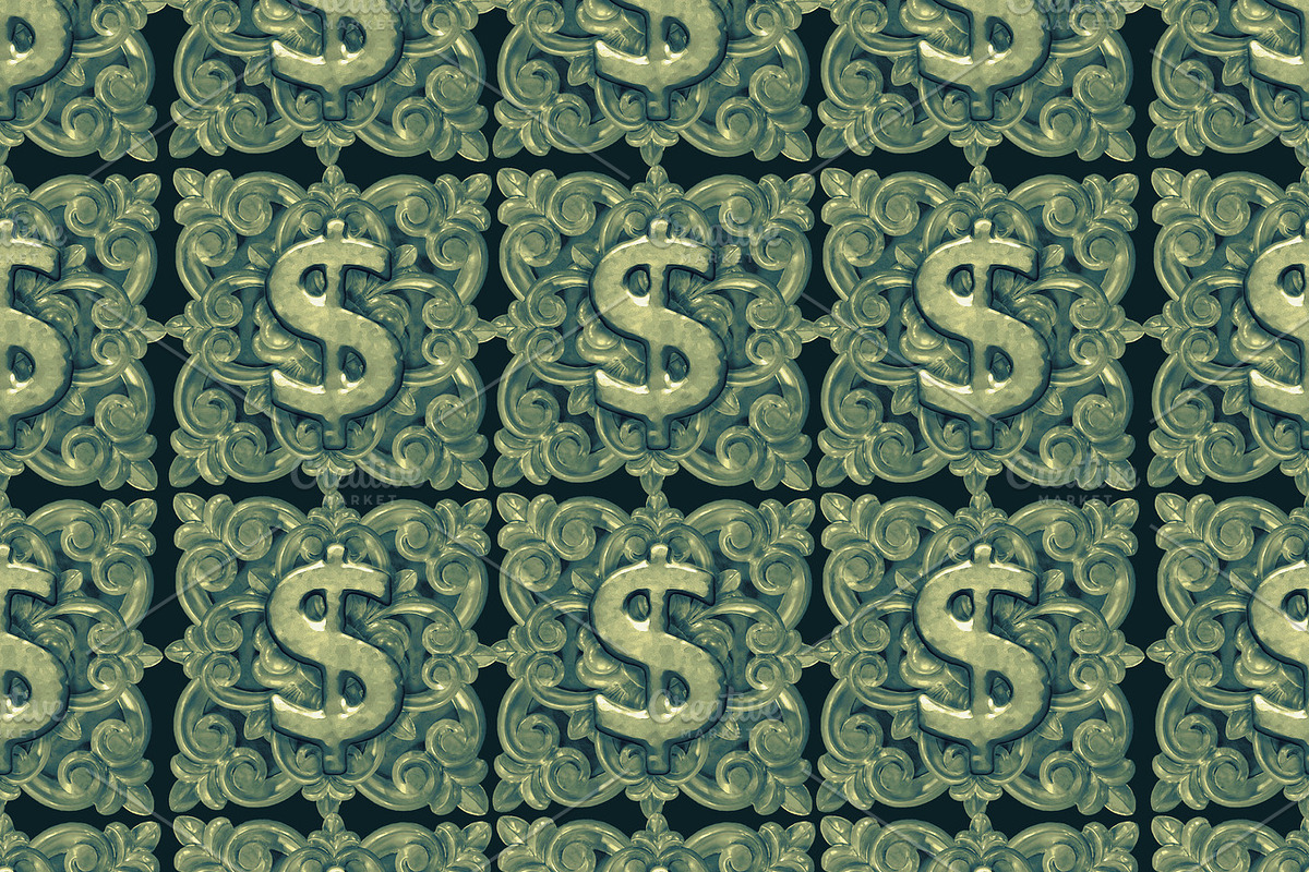 Money Symbol Ornate Seamless Pattern in Patterns - product preview 8