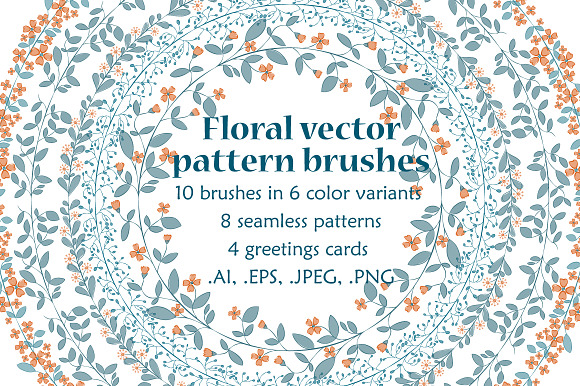 Floral vector brushes collection in Photoshop Brushes - product preview 9