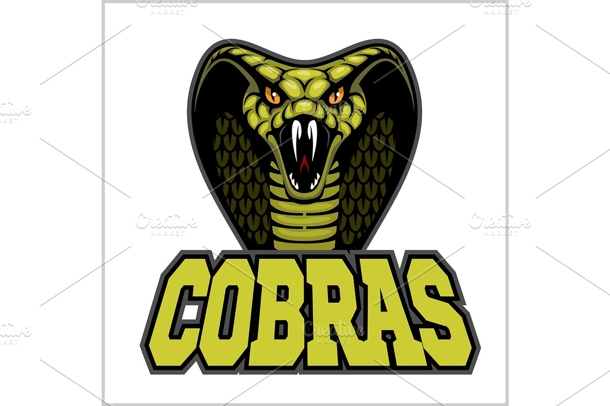 cobras green banner illustration design colorful in Illustrations - product preview 8