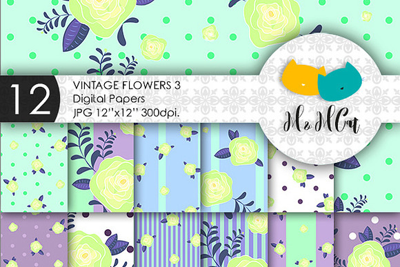 Mega bundle. 72 floral patterns. in Patterns - product preview 2