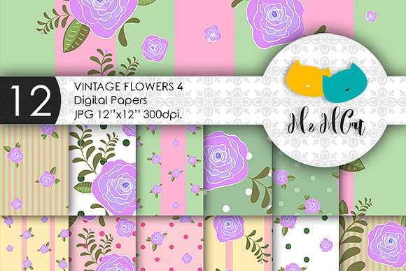 Mega bundle. 72 floral patterns. in Patterns - product preview 4