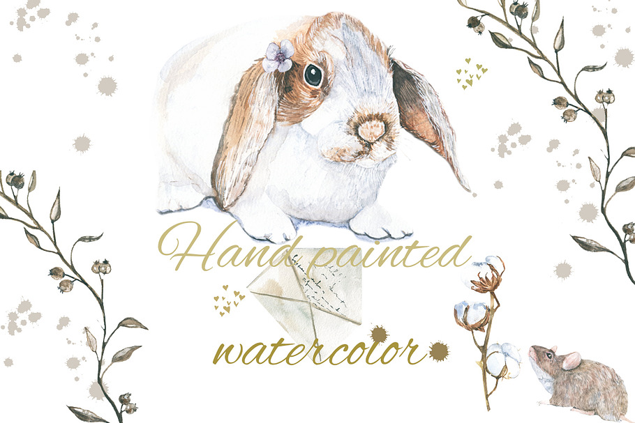 Animals watercolor in Illustrations - product preview 8
