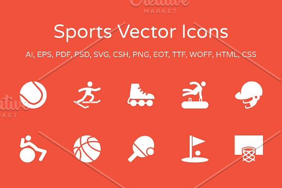 60 Sports Vector Icons Pack in Graphics - product preview 1