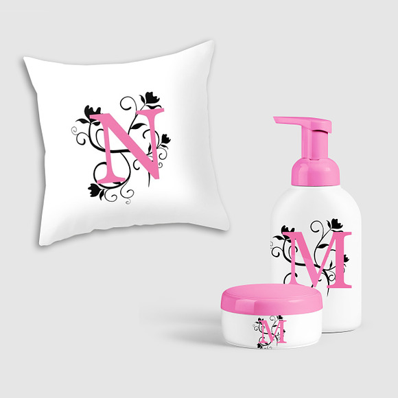 Flower Letter Monogram in Illustrations - product preview 1