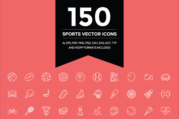 150 Sports Vector Icons in Sports Icons - product preview 1