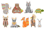Animals Wearing Tribal Clothing Set