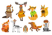 Animals Wearing Tribal Clothing Collection