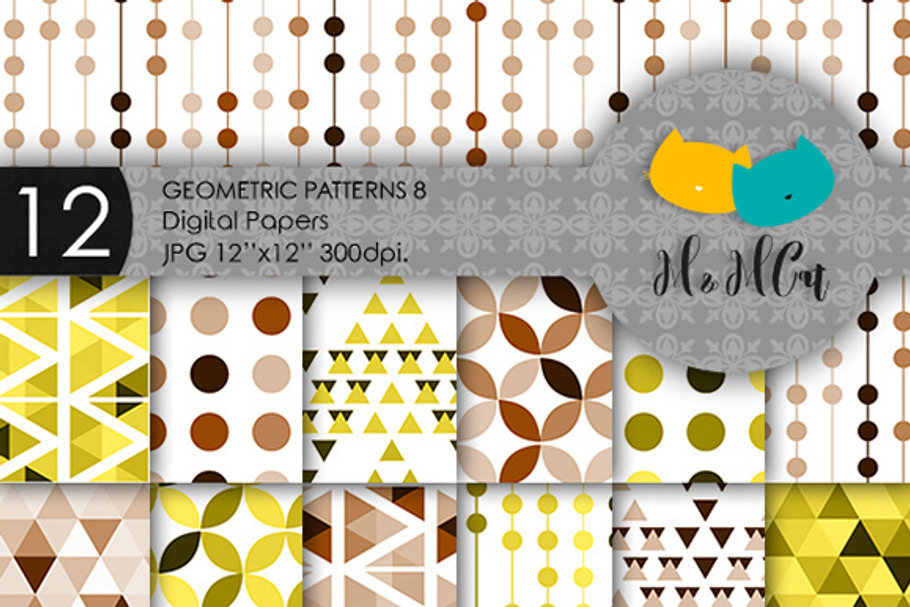 12 Geometric Digital Papers