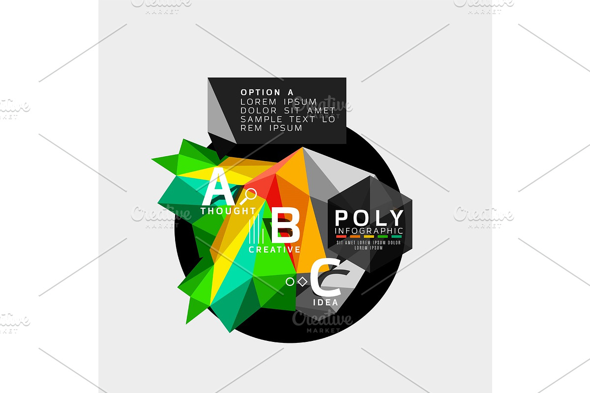 Vector low poly abstract infographics in Illustrations - product preview 8