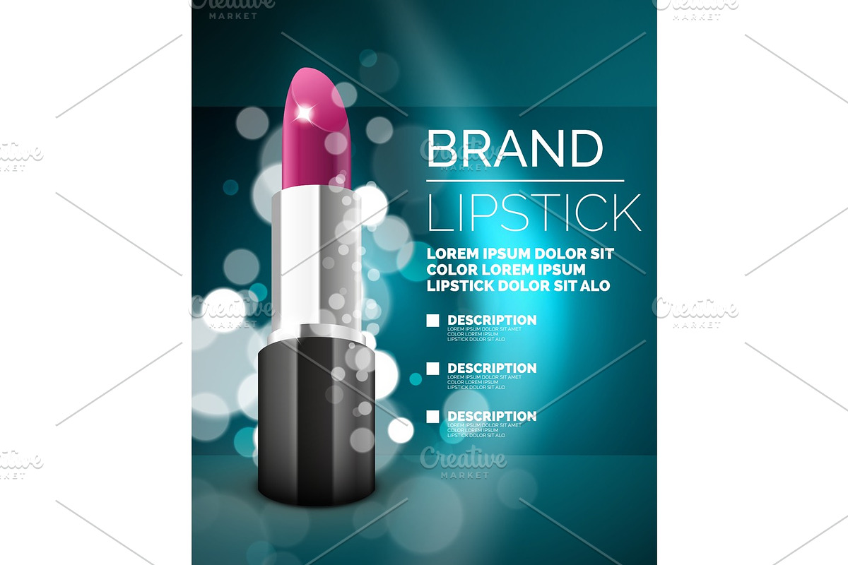 Lipstick cosmetic advertising background in Illustrations - product preview 8