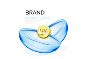 Vector eye contacts lenses ad template