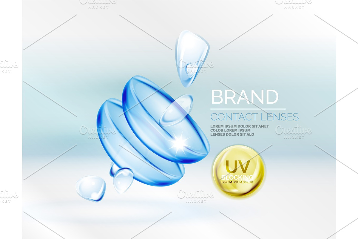 Vector eye contacts lenses ad template in Illustrations - product preview 8