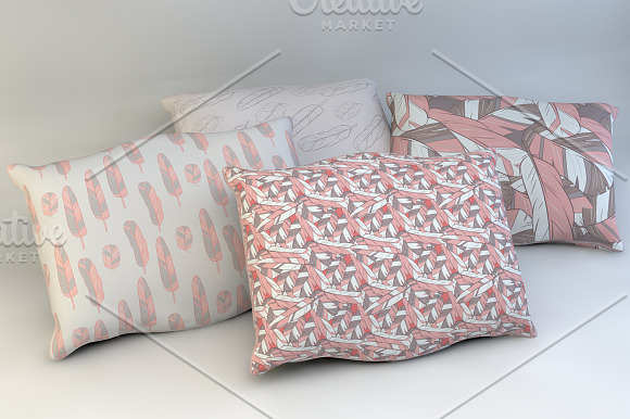 Seamless patterns with feathers in Textures - product preview 6