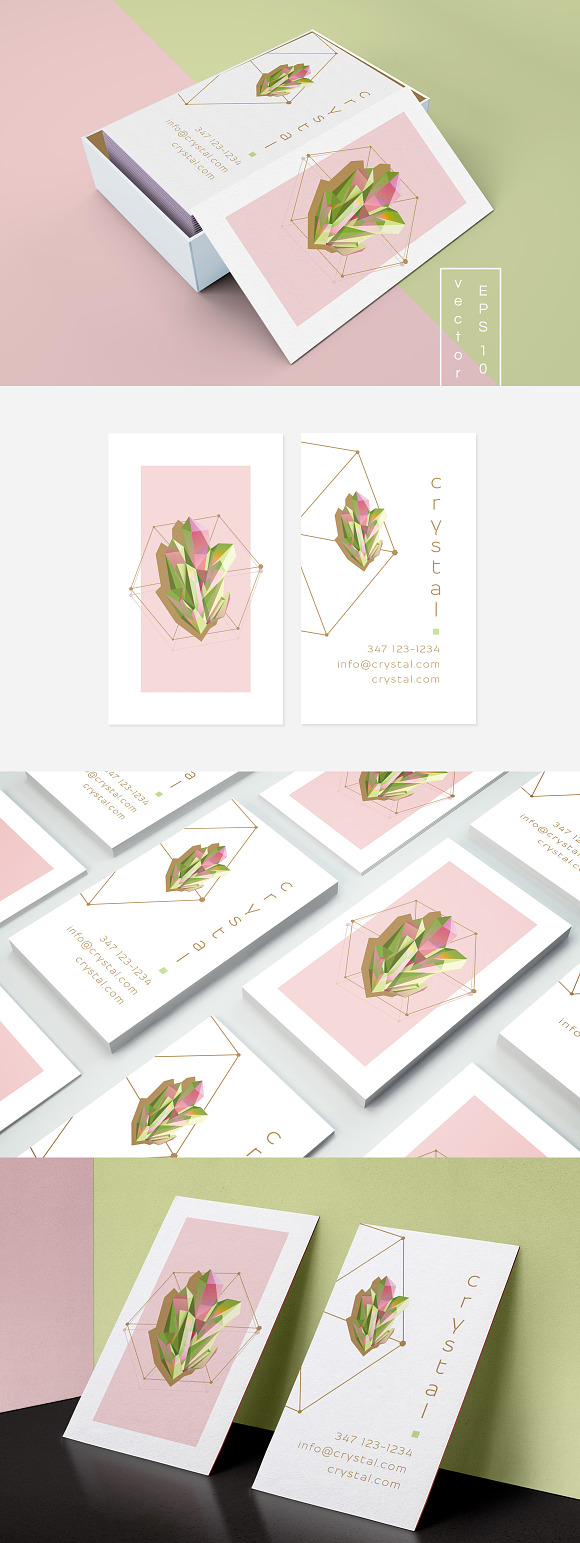 Crystal business card collection in Business Card Templates - product preview 1