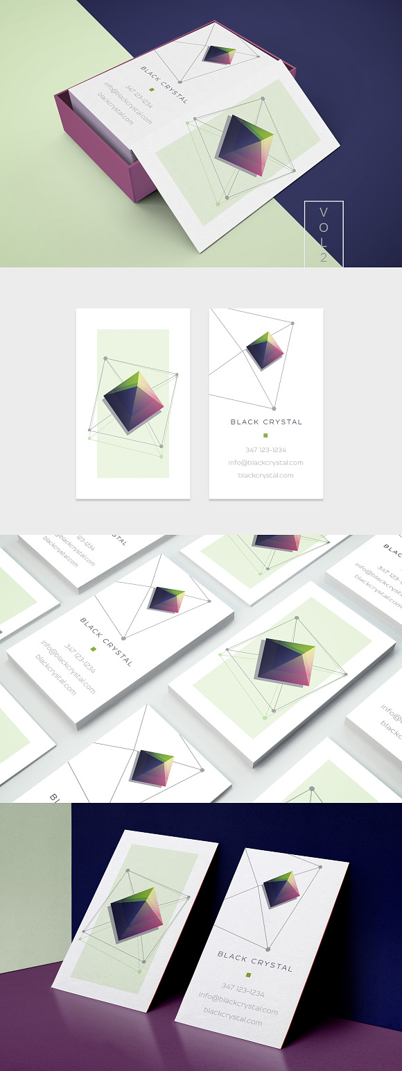 Crystal business card collection in Business Card Templates - product preview 3