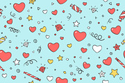 Seamless pattern with hearts for Valentine Day