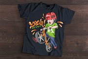 Cool kid on strider bike, t-shirt
