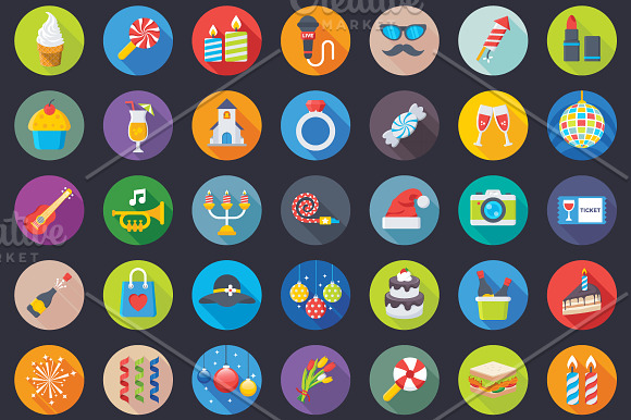 300 Flat Party and Celebration Icons in Icons - product preview 2