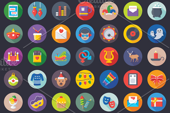 300 Flat Party and Celebration Icons in Icons - product preview 4