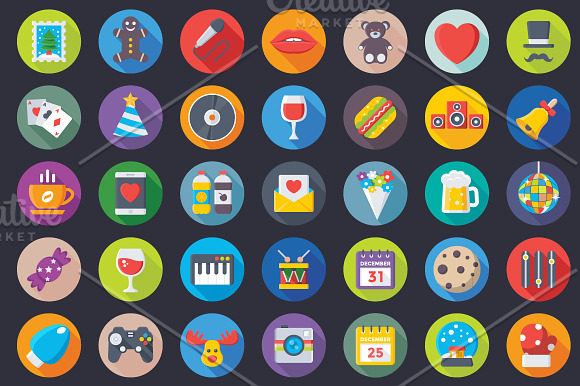 300 Flat Party and Celebration Icons in Icons - product preview 6