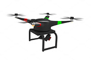 quadcopter in black isolated